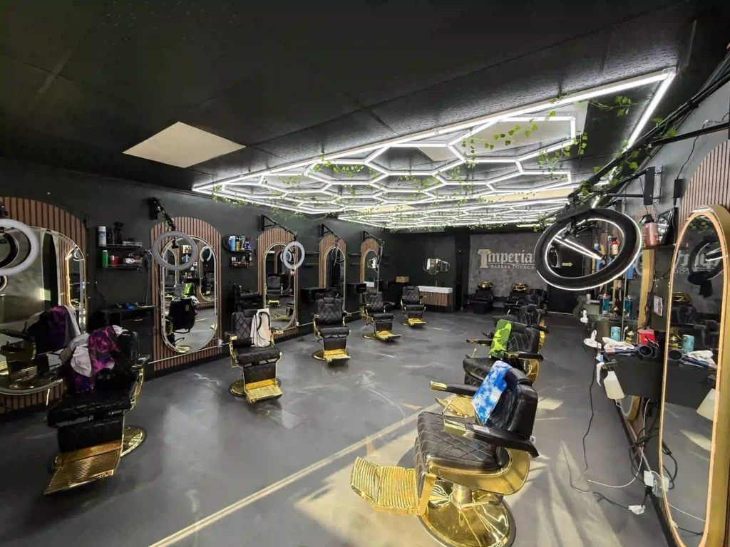 Inside The Imperial Barber Lounge's barber shop in Coon Rapids